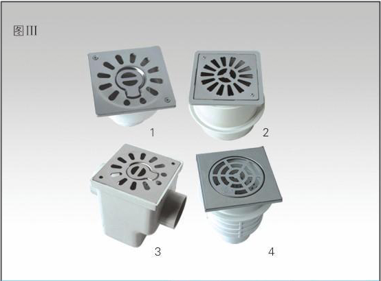 ABS without magnetic anti dry water seal floor drain two into a side discharging dry floor drain